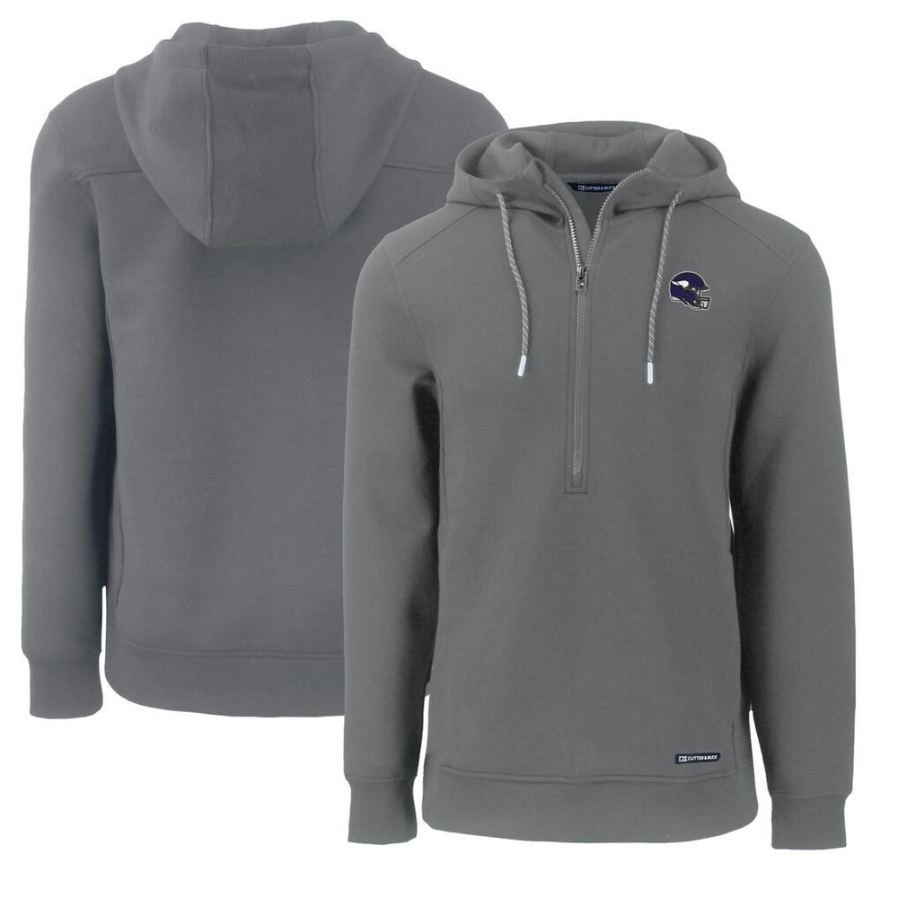 Minnesota Vikings  Cutter & Buck Helmet Roam Eco Half-Zip Recycled Pullover Hoodie