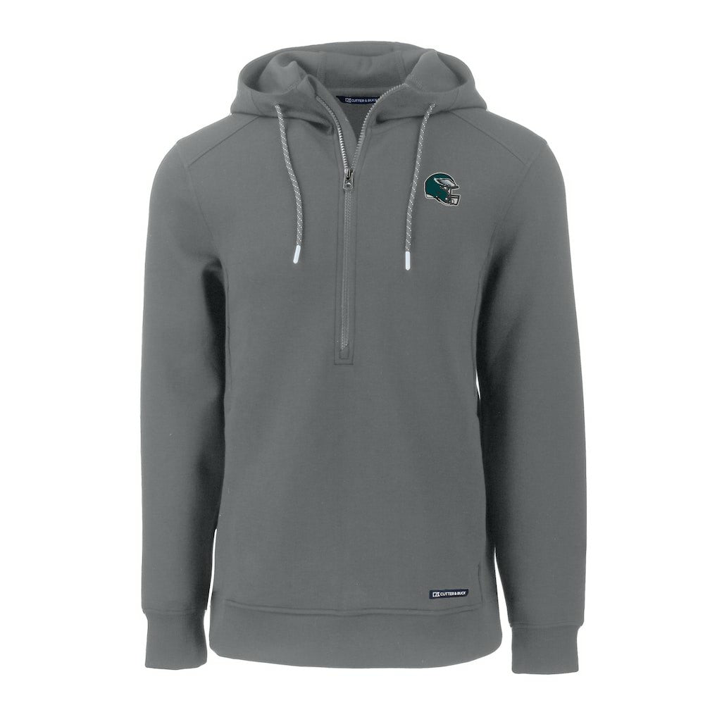 Philadelphia Eagles  Cutter & Buck Helmet Roam Eco Half-Zip Recycled Pullover Hoodie
