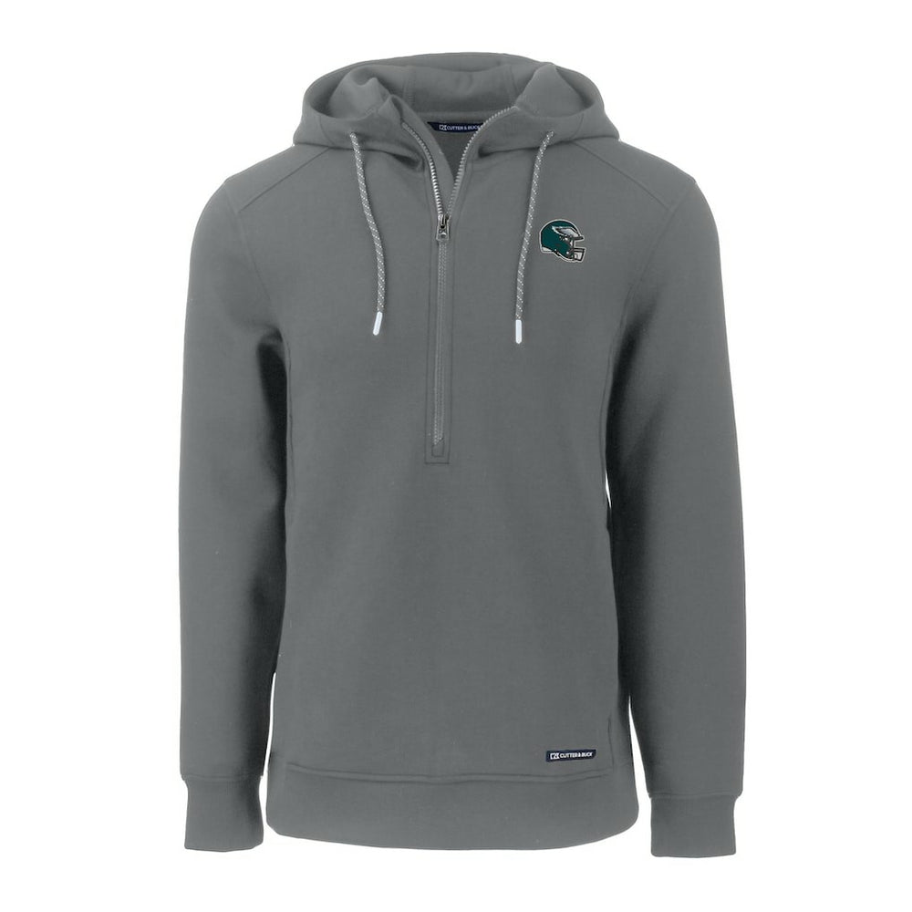 Philadelphia Eagles  Cutter & Buck Helmet Roam Eco Half-Zip Recycled Pullover Hoodie