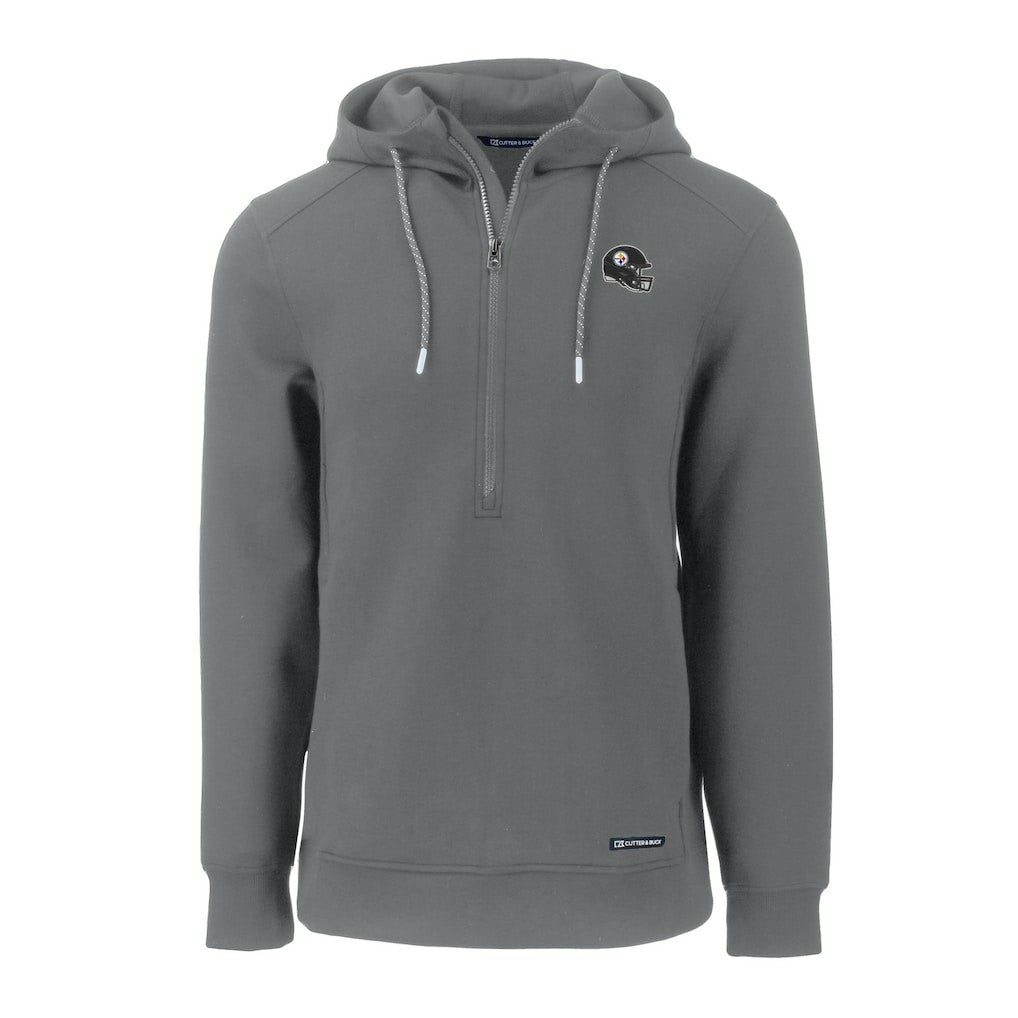 Pittsburgh Steelers  Cutter & Buck Helmet Roam Eco Half-Zip Recycled Pullover Hoodie