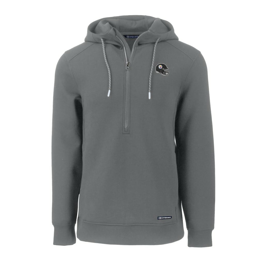 Pittsburgh Steelers  Cutter & Buck Helmet Roam Eco Half-Zip Recycled Pullover Hoodie