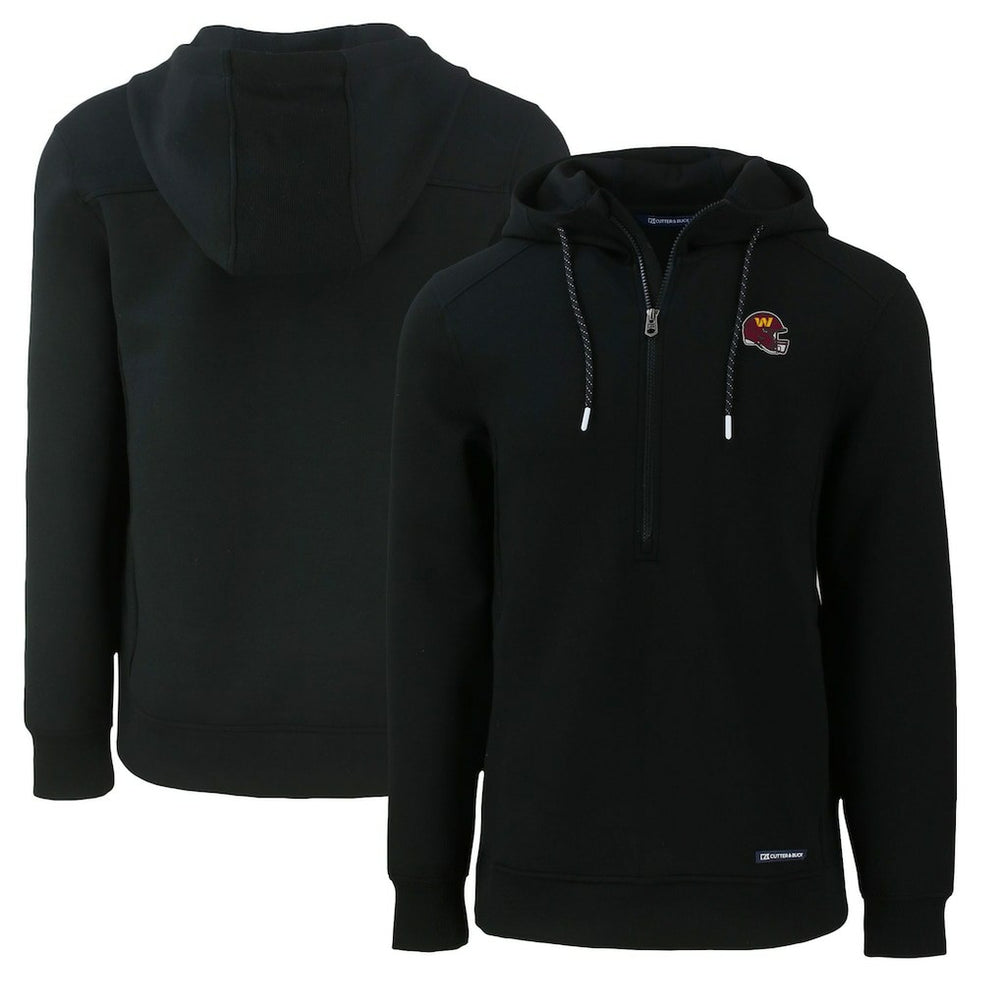 Washington Commanders  Cutter & Buck Helmet Roam Eco Half-Zip Recycled Pullover Hoodie