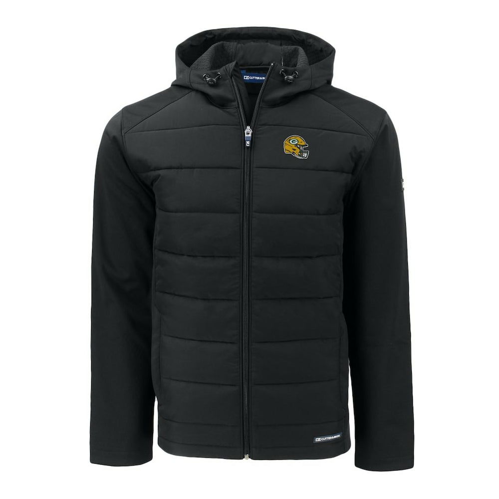 Green Bay Packers  Cutter & Buck Helmet Big & Tall Evoke Hybrid Eco Softshell Recycled Full-Zip Jacket