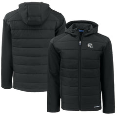 Indianapolis Colts  Cutter & Buck Helmet Big & Tall Evoke Hybrid Eco Softshell Recycled Full-Zip Hoodie Jacket