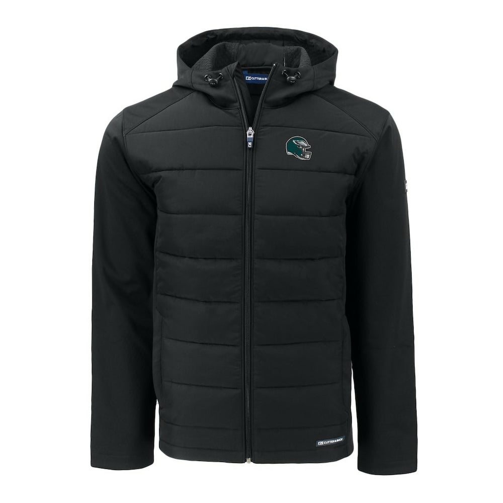 Philadelphia Eagles  Cutter & Buck Helmet Big & Tall Evoke Hybrid Eco Softshell Recycled Full-Zip Jacket
