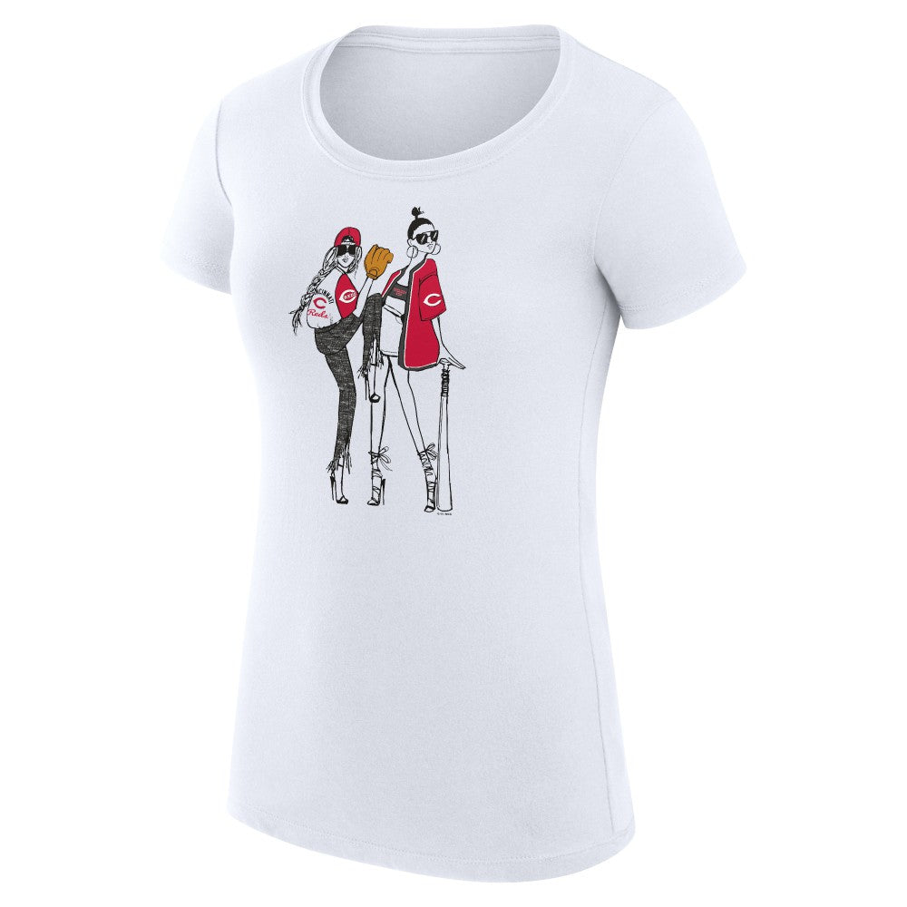 Cincinnati Reds G-III 4Her by Carl Banks Women's Super-Slim Fit Lightweight Baseball Girls T-Shirt | MLB New