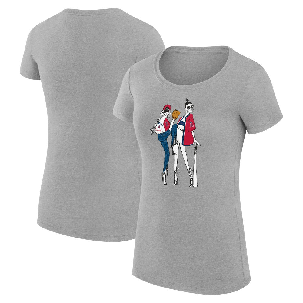 Los Angeles Angels G-III 4Her by Carl Banks Women's Super-Slim Fit Lightweight Baseball Girls T-Shirt | MLB US