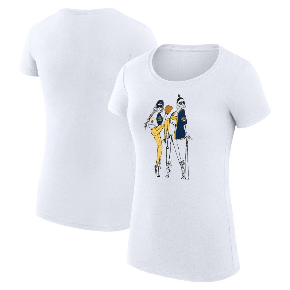 Milwaukee Brewers G-III 4Her by Carl Banks Women's Super-Slim Fit Lightweight Baseball Girls T-Shirt | MLB Outlet