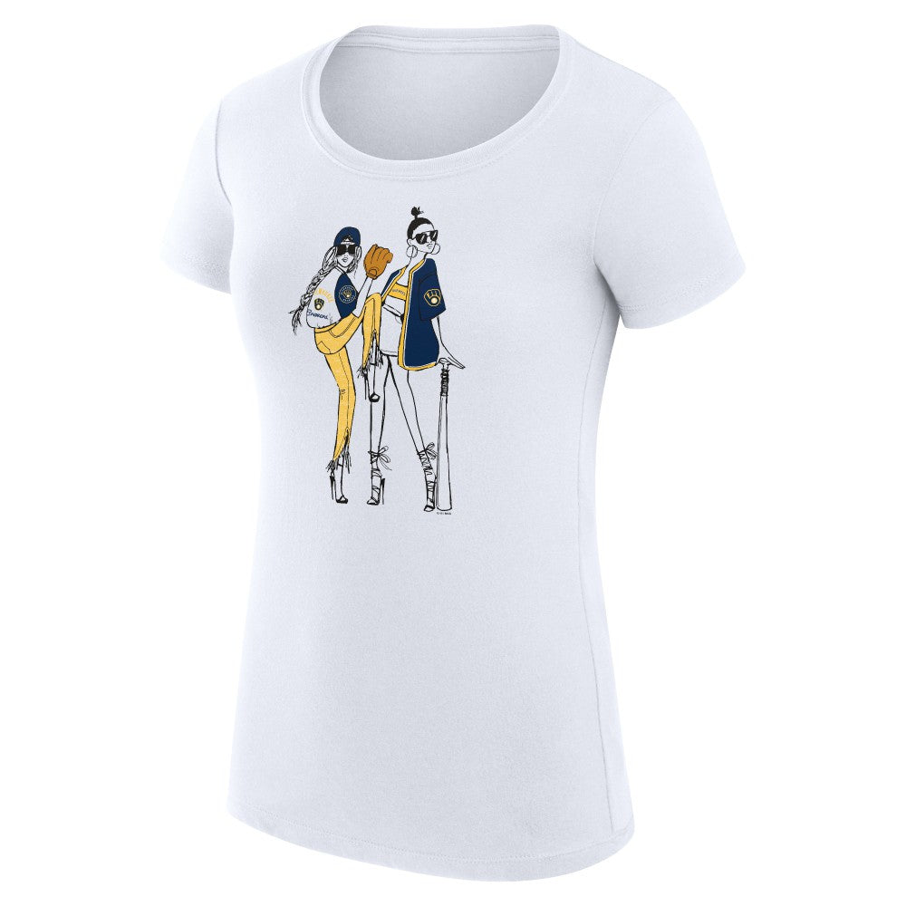 Milwaukee Brewers G-III 4Her by Carl Banks Women's Super-Slim Fit Lightweight Baseball Girls T-Shirt | MLB Outlet