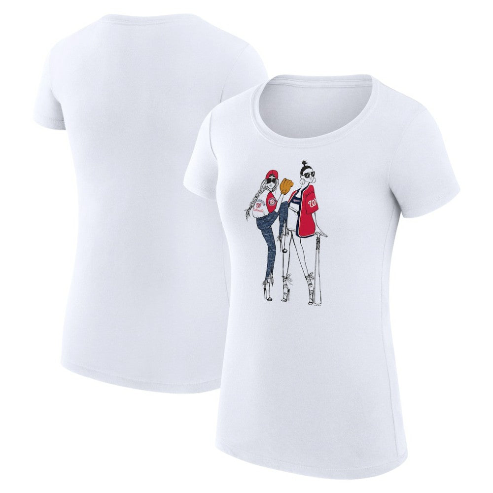 Washington Nationals G-III 4Her by Carl Banks Women's Super-Slim Fit Lightweight Baseball Girls T-Shirt | MLB Outlet