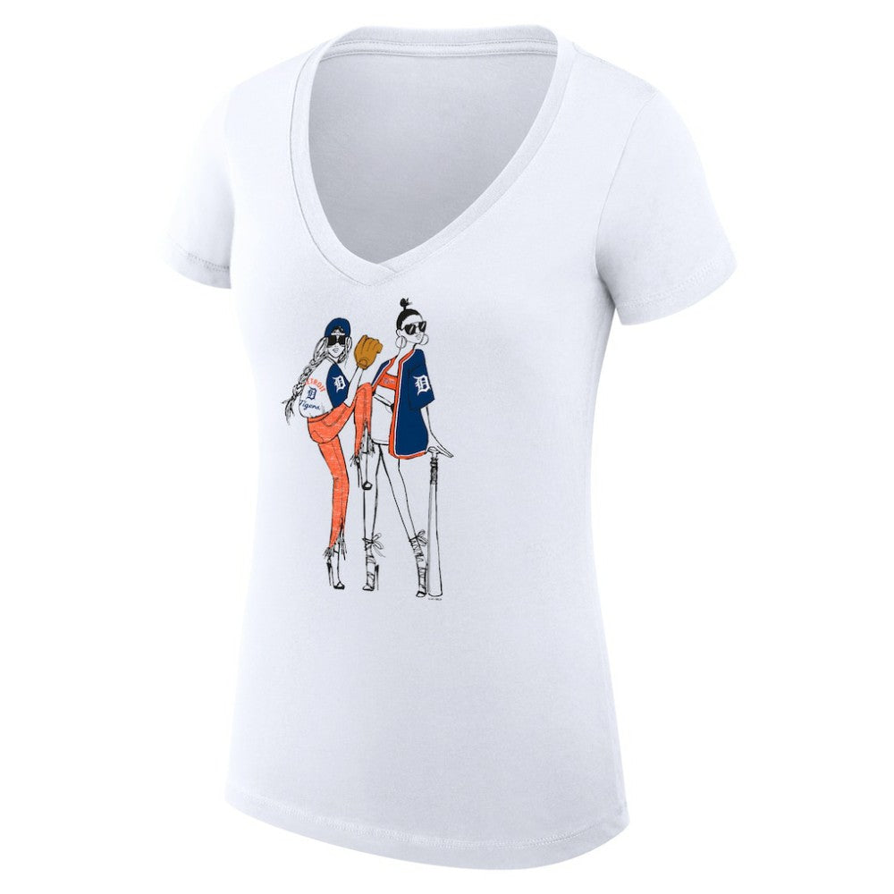 Detroit Tigers G-III 4Her by Carl Banks Women's Super-Slim Fit Lightweight Baseball V-Neck T-Shirt | MLB Online