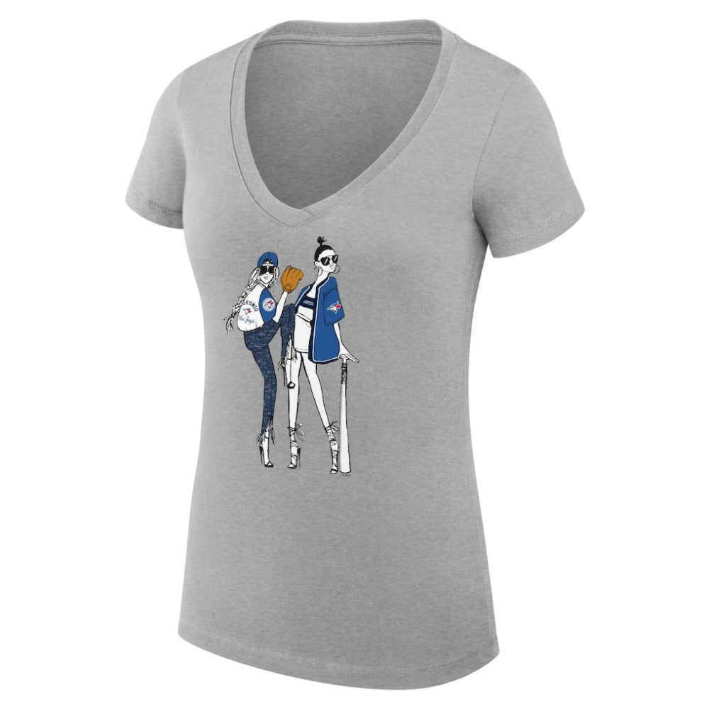 Toronto Blue Jays G-III 4Her by Carl Banks Women's Super-Slim Fit Lightweight Baseball V-Neck T-Shirt | MLB Online