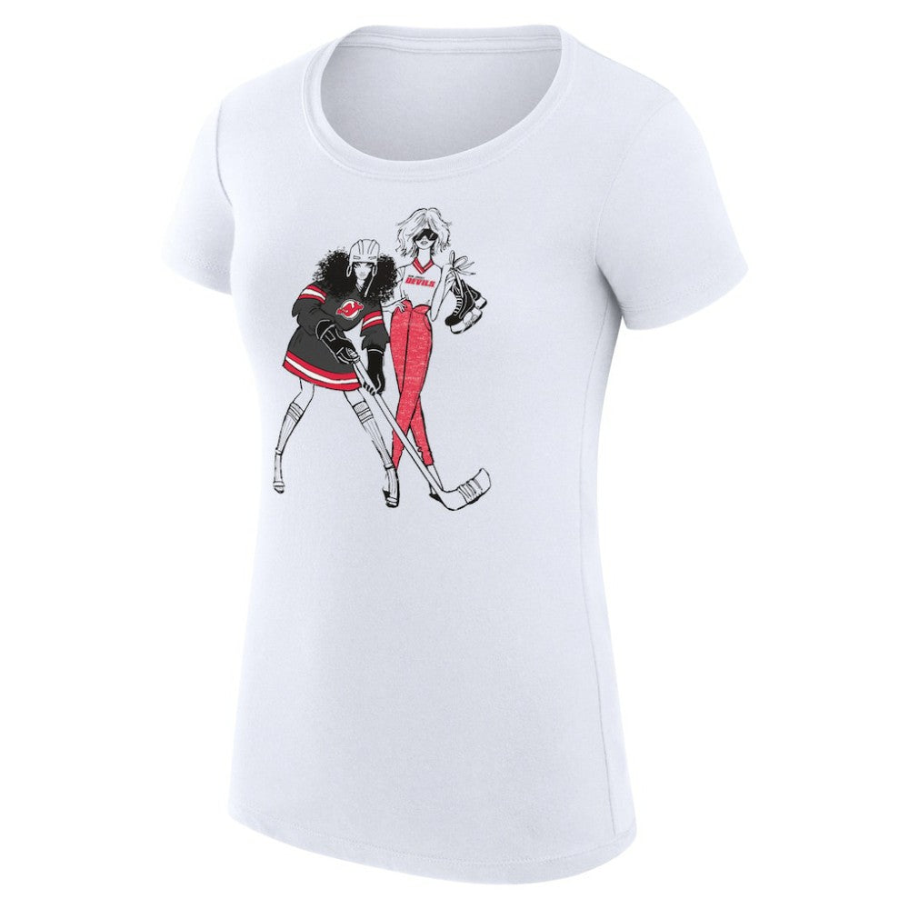New Jersey Devils G-III 4Her by Carl Banks Women's Super-Slim Fit Lightweight Hockey Girls T-Shirt Discount