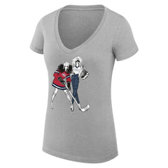 Montreal Canadiens G-III 4Her by Carl Banks Women's Super-Slim Fit Lightweight Hockey Girls V-Neck T-Shirt For Sale