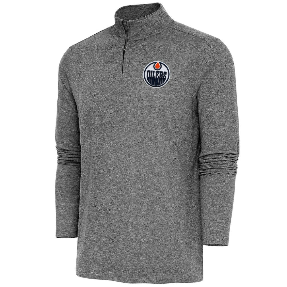 Edmonton Oilers Antigua Hunk Quarter-Zip Pullover Top Outlet