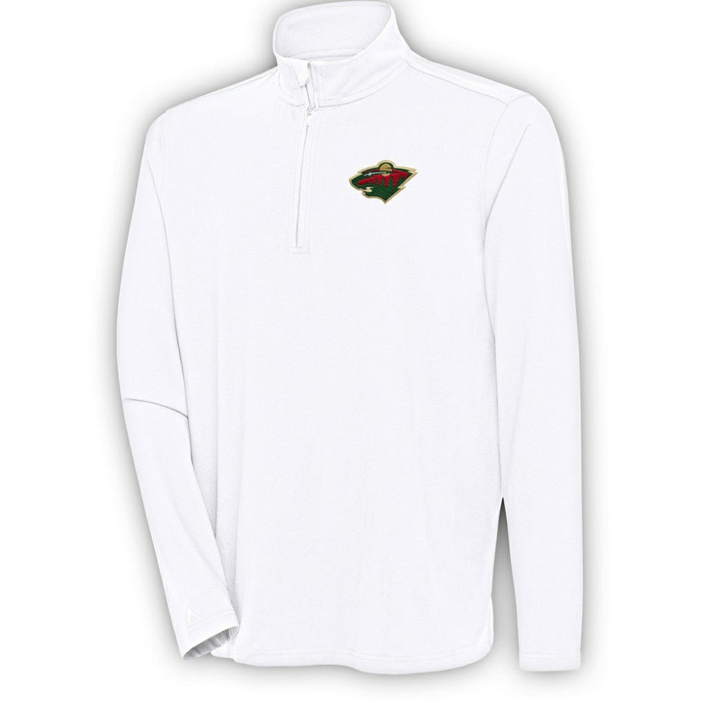 Minnesota Wild Antigua Hunk Quarter-Zip Pullover Top On Sale