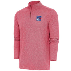 New York Rangers Antigua Hunk Quarter-Zip Pullover Top On Sale