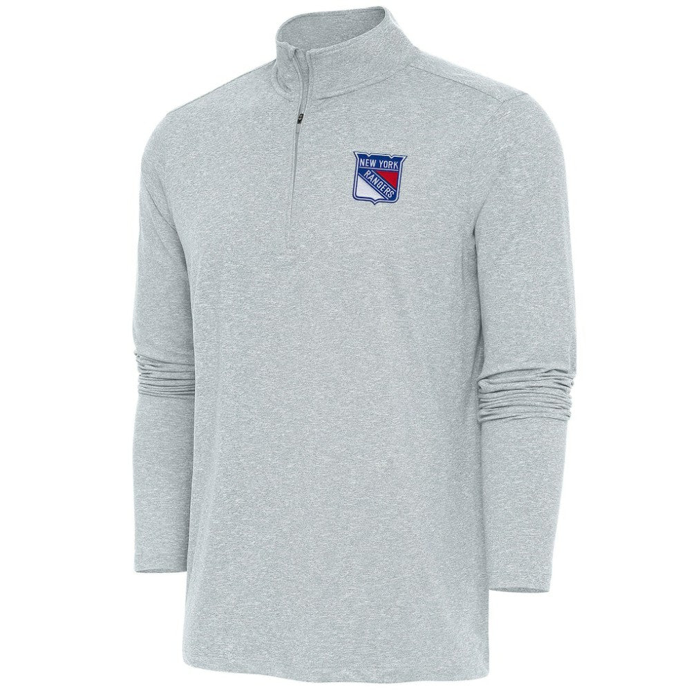 New York Rangers Antigua Hunk Quarter-Zip Pullover Top For Sale
