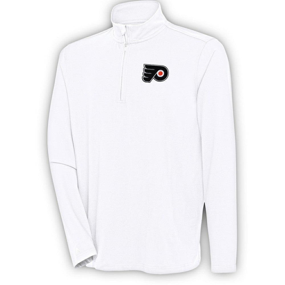 Philadelphia Flyers Antigua Hunk Quarter-Zip Pullover Top On Sale
