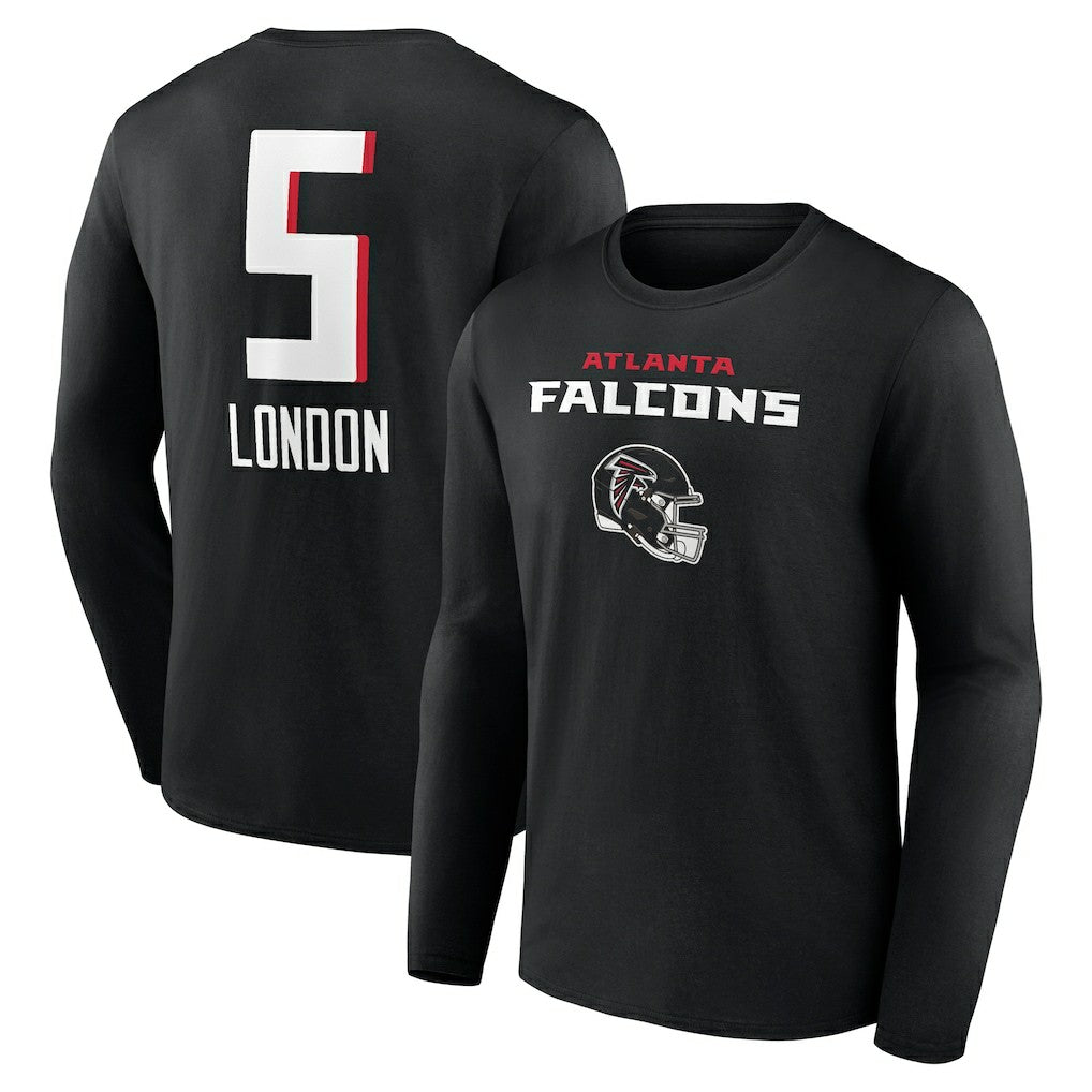 Atlanta Falcons  Drake London  Team Wordmark Player Name & Number Long Sleeve T-Shirt