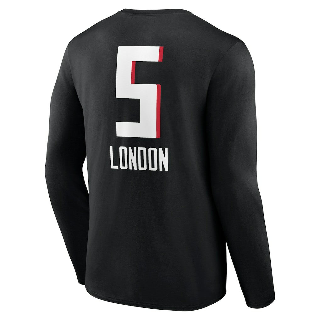 Atlanta Falcons  Drake London  Team Wordmark Player Name & Number Long Sleeve T-Shirt