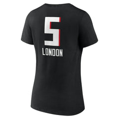 Atlanta Falcons  Drake London  Women's Team Wordmark Player Name & Number V-Neck T-Shirt