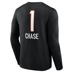 Cincinnati Bengals  Ja'Marr Chase  Team Wordmark Player Name & Number Long Sleeve T-Shirt