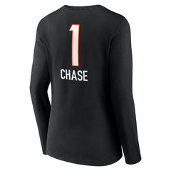 Cincinnati Bengals  Ja'Marr Chase  Women's Team Wordmark Player Name & Number Long Sleeve V-Neck T-Shirt