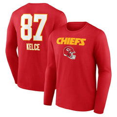 Kansas City Chiefs  Travis Kelce  Team Wordmark Player Name & Number Long Sleeve T-Shirt