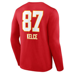 Kansas City Chiefs  Travis Kelce  Team Wordmark Player Name & Number Long Sleeve T-Shirt