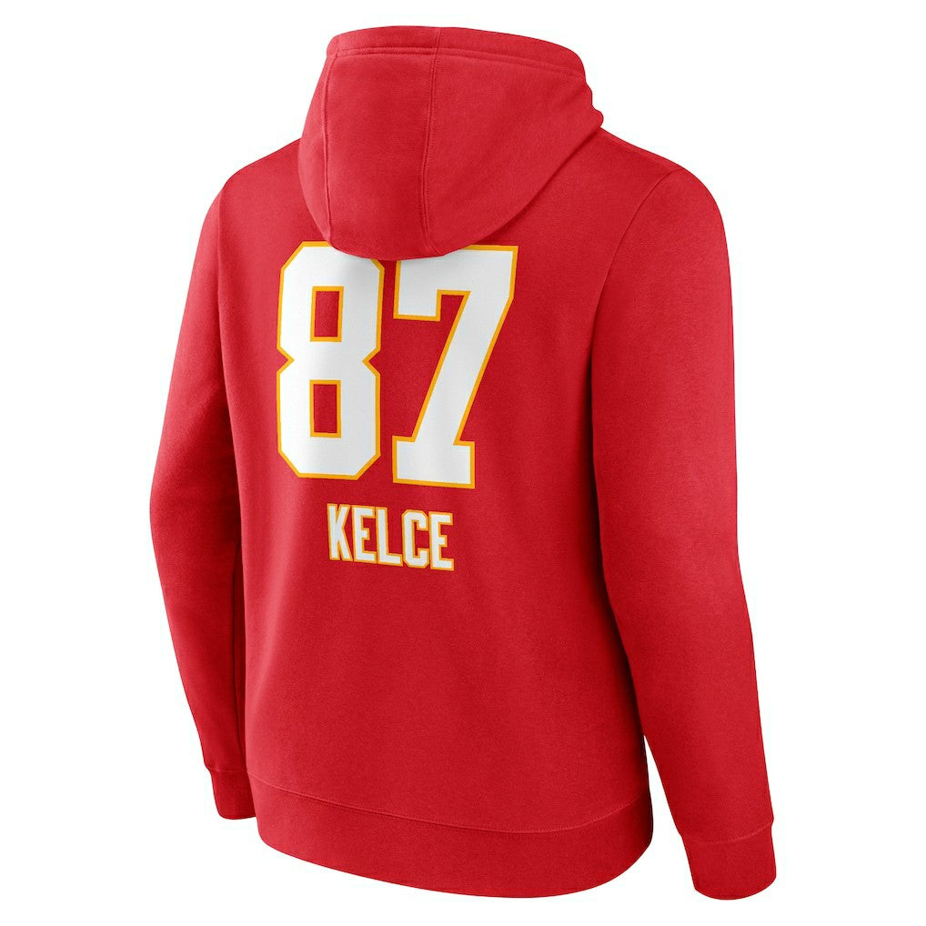 Kansas City Chiefs  Travis Kelce  Team Wordmark Player Name & Number Pullover Hoodie