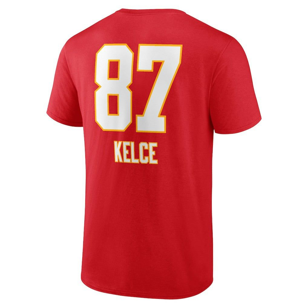 Kansas City Chiefs  Travis Kelce  Team Wordmark Player Name & Number T-Shirt