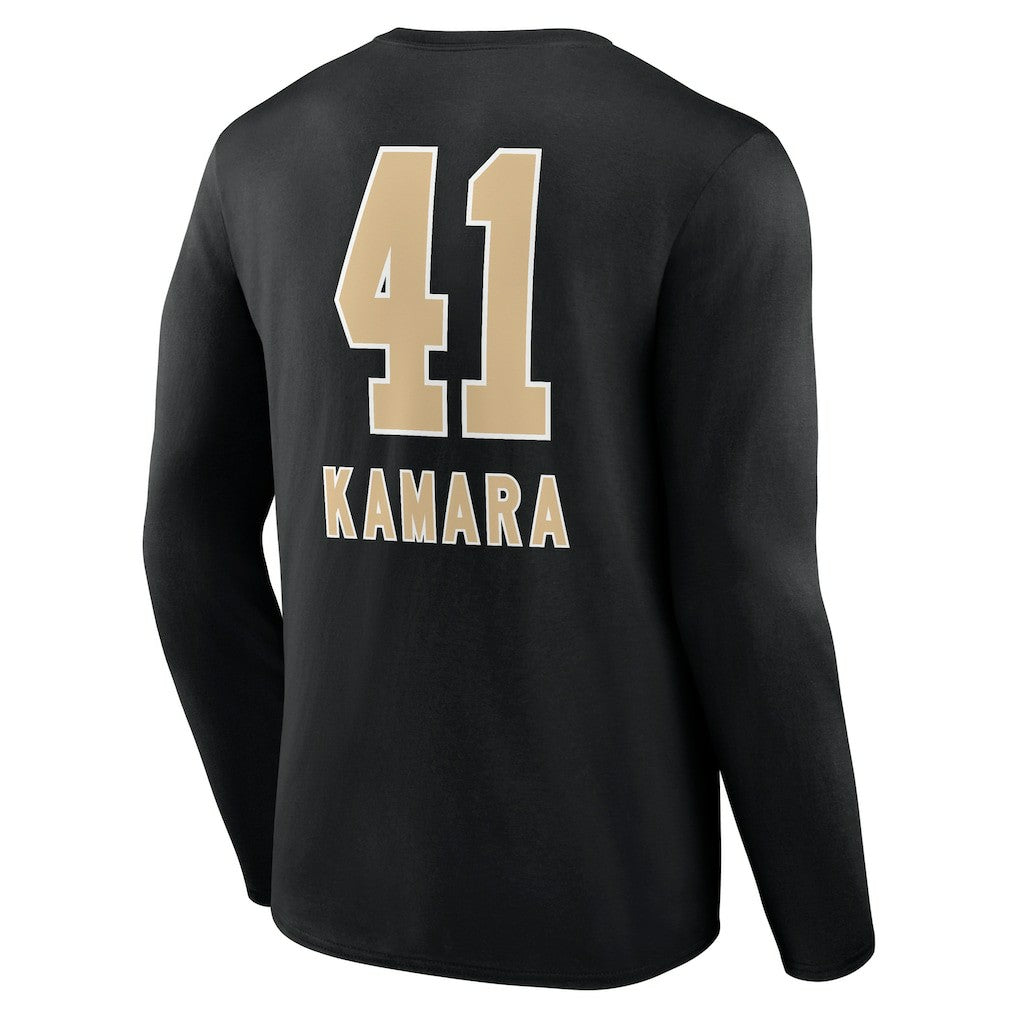 New Orleans Saints  Alvin Kamara  Team Wordmark Player Name & Number Long Sleeve T-Shirt