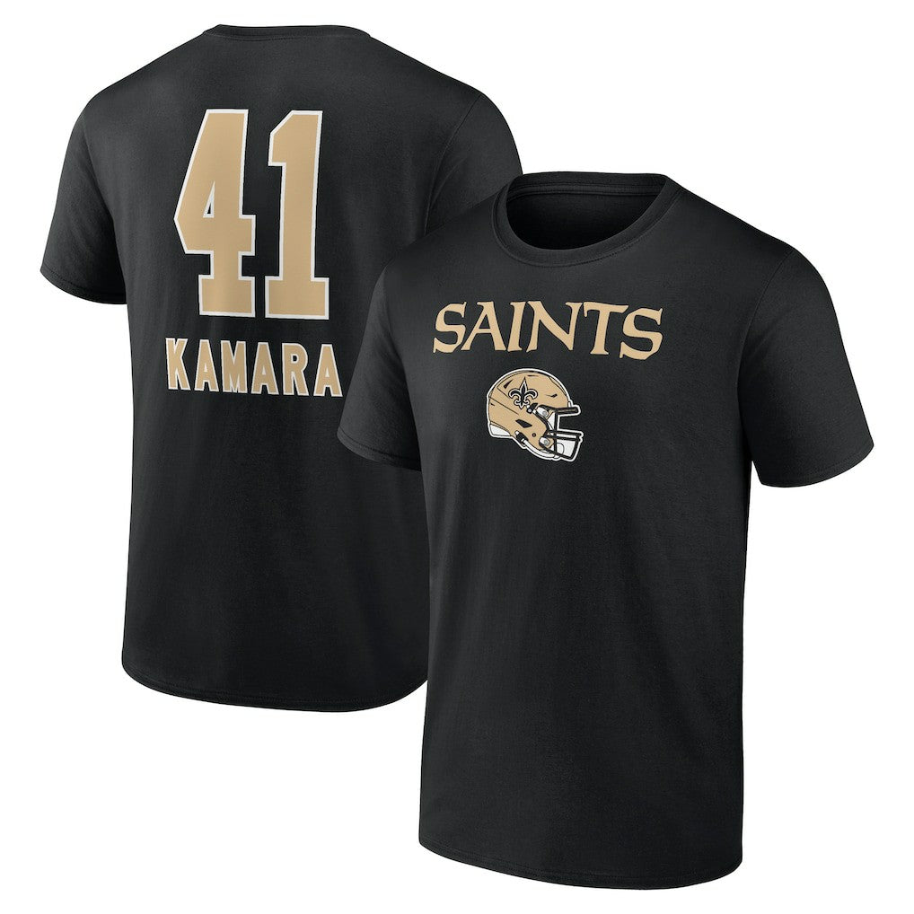 New Orleans Saints  Alvin Kamara  Team Wordmark Player Name & Number T-Shirt