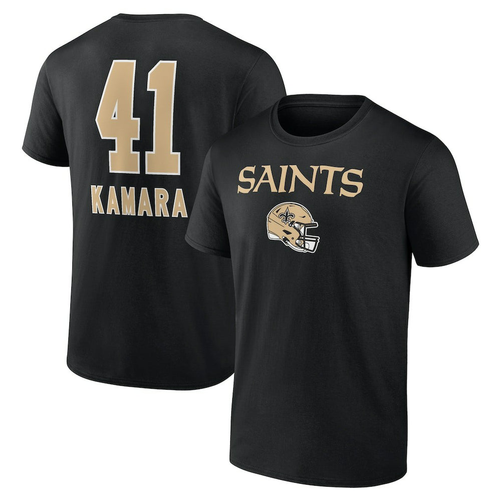 New Orleans Saints  Alvin Kamara  Team Wordmark Player Name & Number T-Shirt