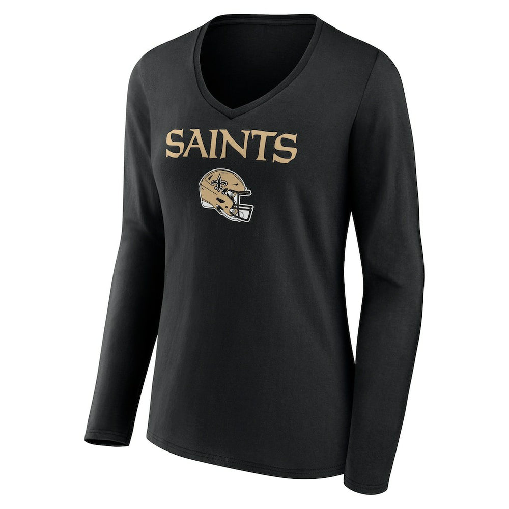 New Orleans Saints  Alvin Kamara  Women's Team Wordmark Player Name & Number Long Sleeve V-Neck T-Shirt