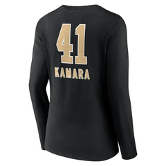 New Orleans Saints  Alvin Kamara  Women's Team Wordmark Player Name & Number Long Sleeve V-Neck T-Shirt