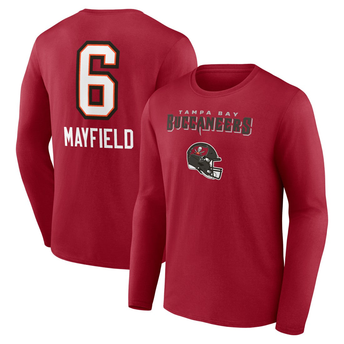 Tampa Bay Buccaneers  Baker Mayfield  Team Wordmark Player Name & Number Long Sleeve T-Shirt