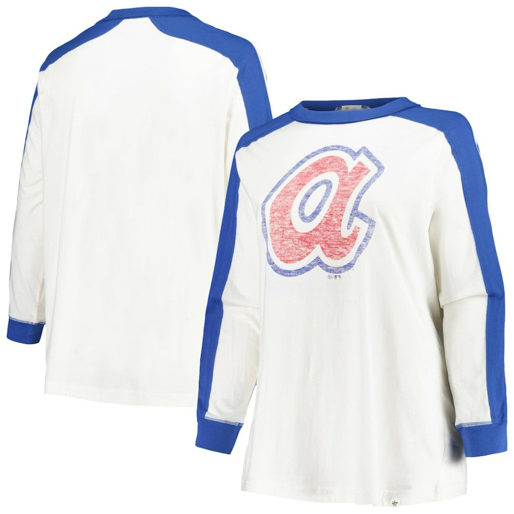 Atlanta Braves '47 Women's Plus Size Caribou Raglan Long Sleeve T-Shirt | MLB Outlet