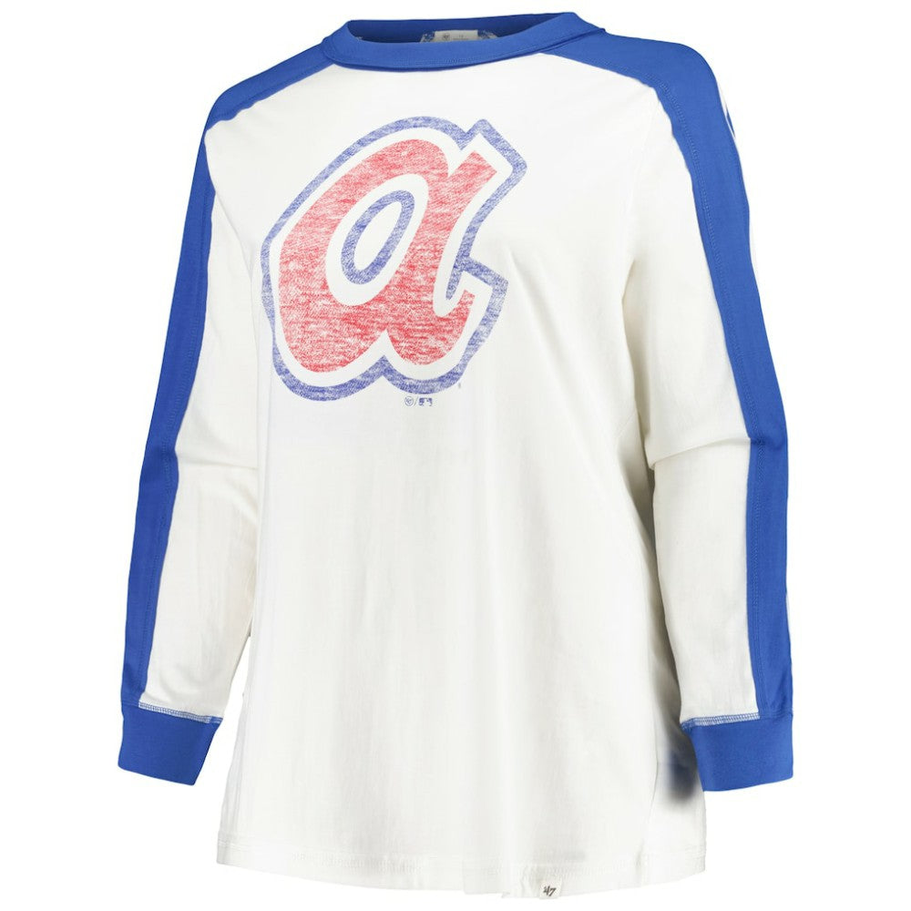 Atlanta Braves '47 Women's Plus Size Caribou Raglan Long Sleeve T-Shirt | MLB Outlet