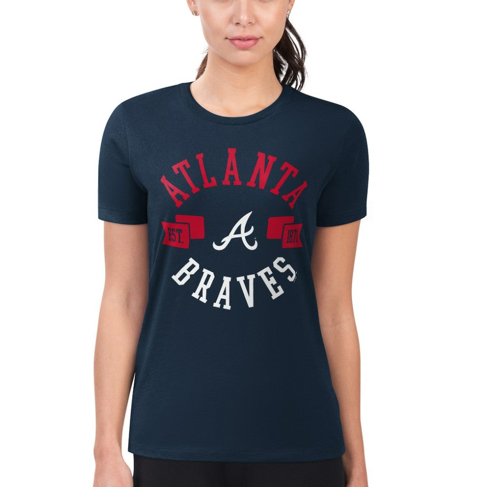 Atlanta Braves G-III 4Her by Carl Banks Women's Super-Slim Fit Lightweight City Graphic T-Shirt | MLB Outlet