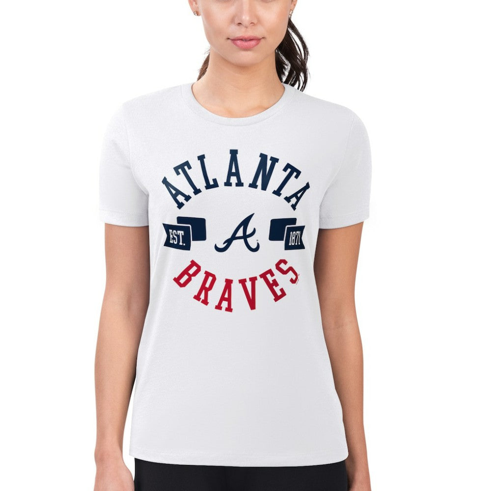 Atlanta Braves G-III 4Her by Carl Banks Women's Super-Slim Fit Lightweight City Graphic T-Shirt | MLB Outlet