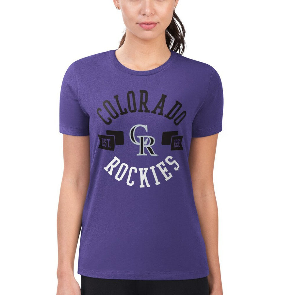 Colorado Rockies G-III 4Her by Carl Banks Women's Super-Slim Fit Lightweight City Graphic T-Shirt | MLB New