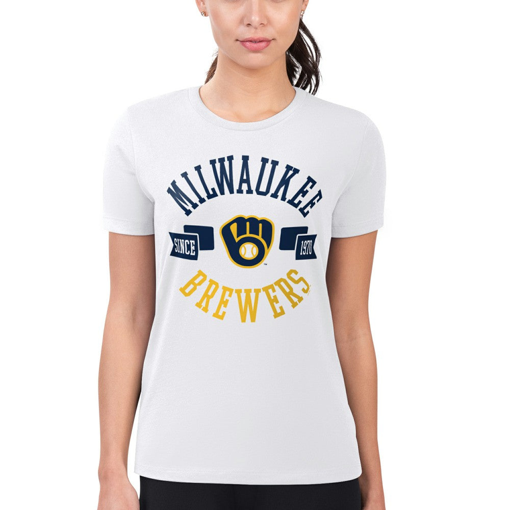 Milwaukee Brewers G-III 4Her by Carl Banks Women's Super-Slim Fit Lightweight City Graphic T-Shirt | MLB Outlet