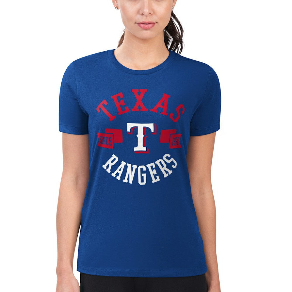 Texas Rangers G-III 4Her by Carl Banks Women's Super-Slim Fit Lightweight City Graphic T-Shirt | MLB On Sale