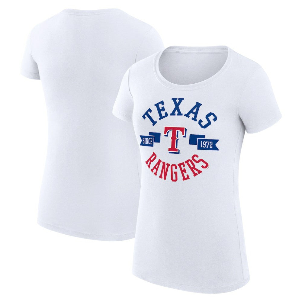 Texas Rangers G-III 4Her by Carl Banks Women's Super-Slim Fit Lightweight City Graphic T-Shirt | MLB Outlet