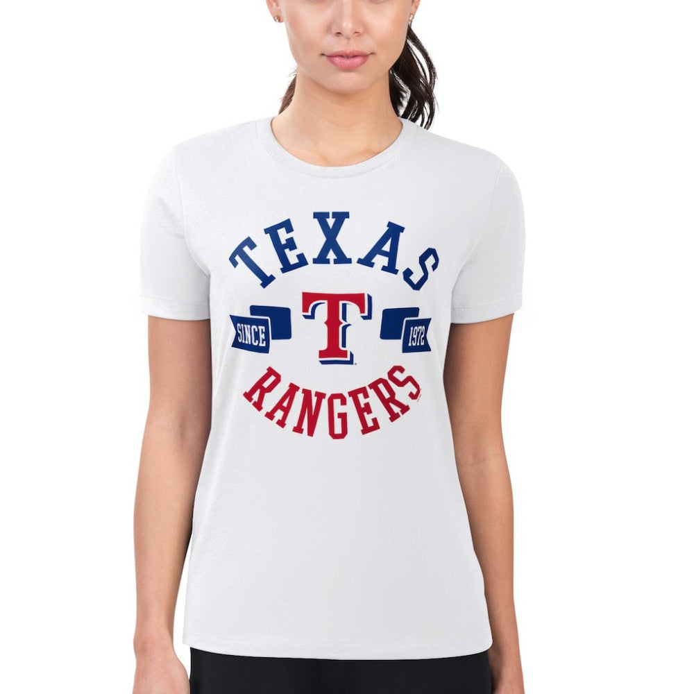 Texas Rangers G-III 4Her by Carl Banks Women's Super-Slim Fit Lightweight City Graphic T-Shirt | MLB Outlet