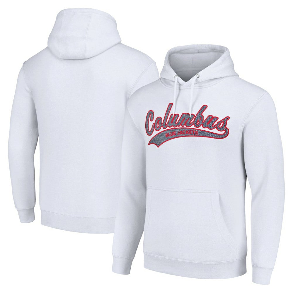 Columbus Blue Jackets Starter Tailsweep Fleece Tri-Blend Pullover Hoodie Outlet