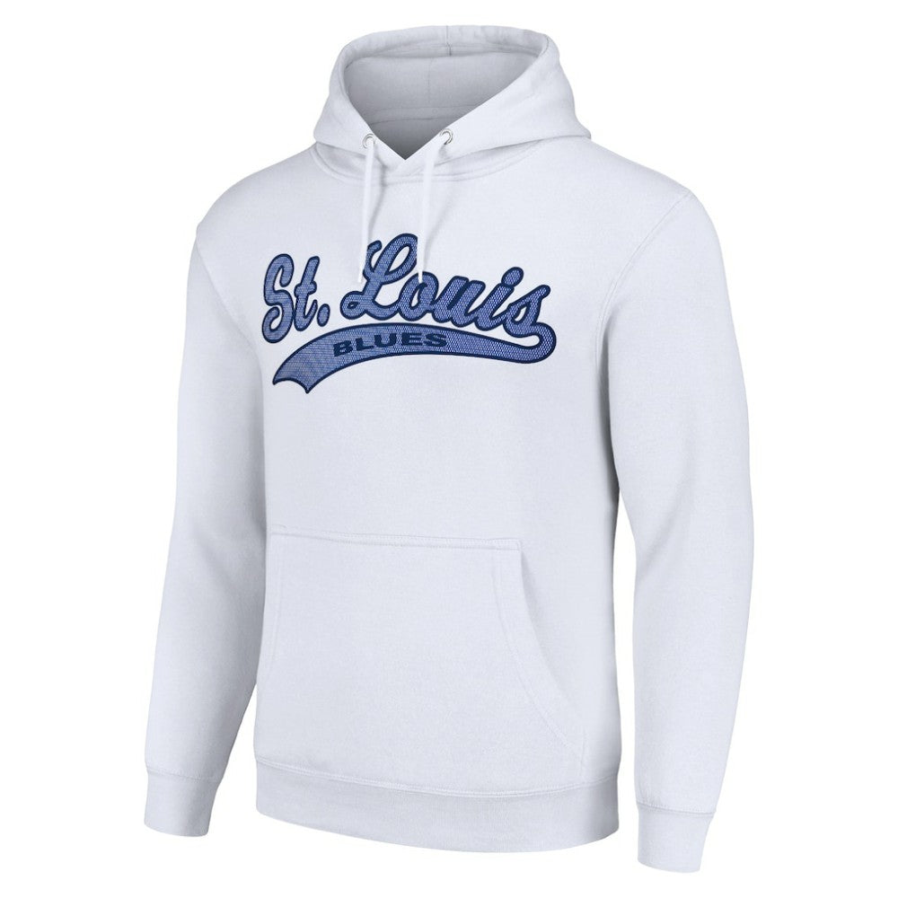 St. Louis Blues Starter Tailsweep Fleece Tri-Blend Pullover Hoodie On Sale