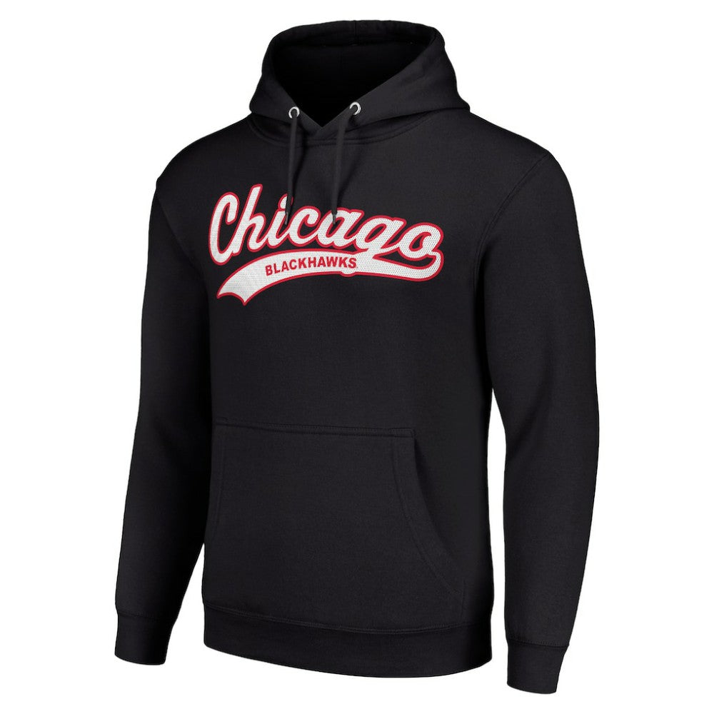 Chicago Blackhawks Starter Tailsweep Fleece Tri-Blend Pullover Hoodie Outlet